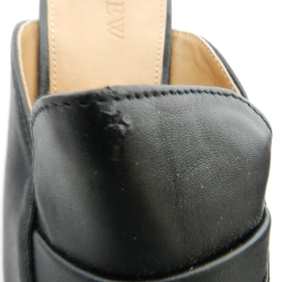 J Crew faux leather Penny Loafer mules slides flats slip on black NEW Size 7.5 - Picture 6 of 13
